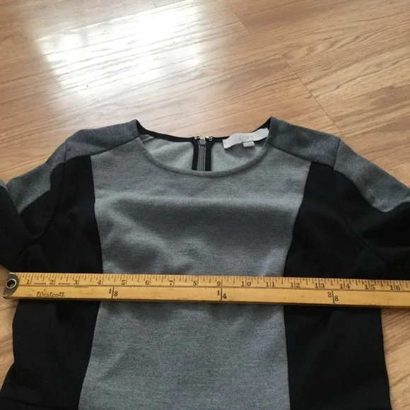 Ann Taylor LOFT Black & Gray Colorblock Short Sleeve Dress Size 2 EUC - Picture 8 of 12